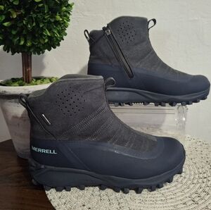 Merrell Women's Dark Gray and Navy Winter Rain Boots